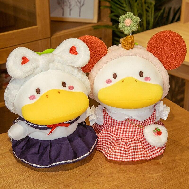 1pc 33cm Kawaii Duck With Clothes Plush Toys Multiple Styles Cute Dressing Duck Pillow Stuffed Dolls For Kids Girl Xmas Gift