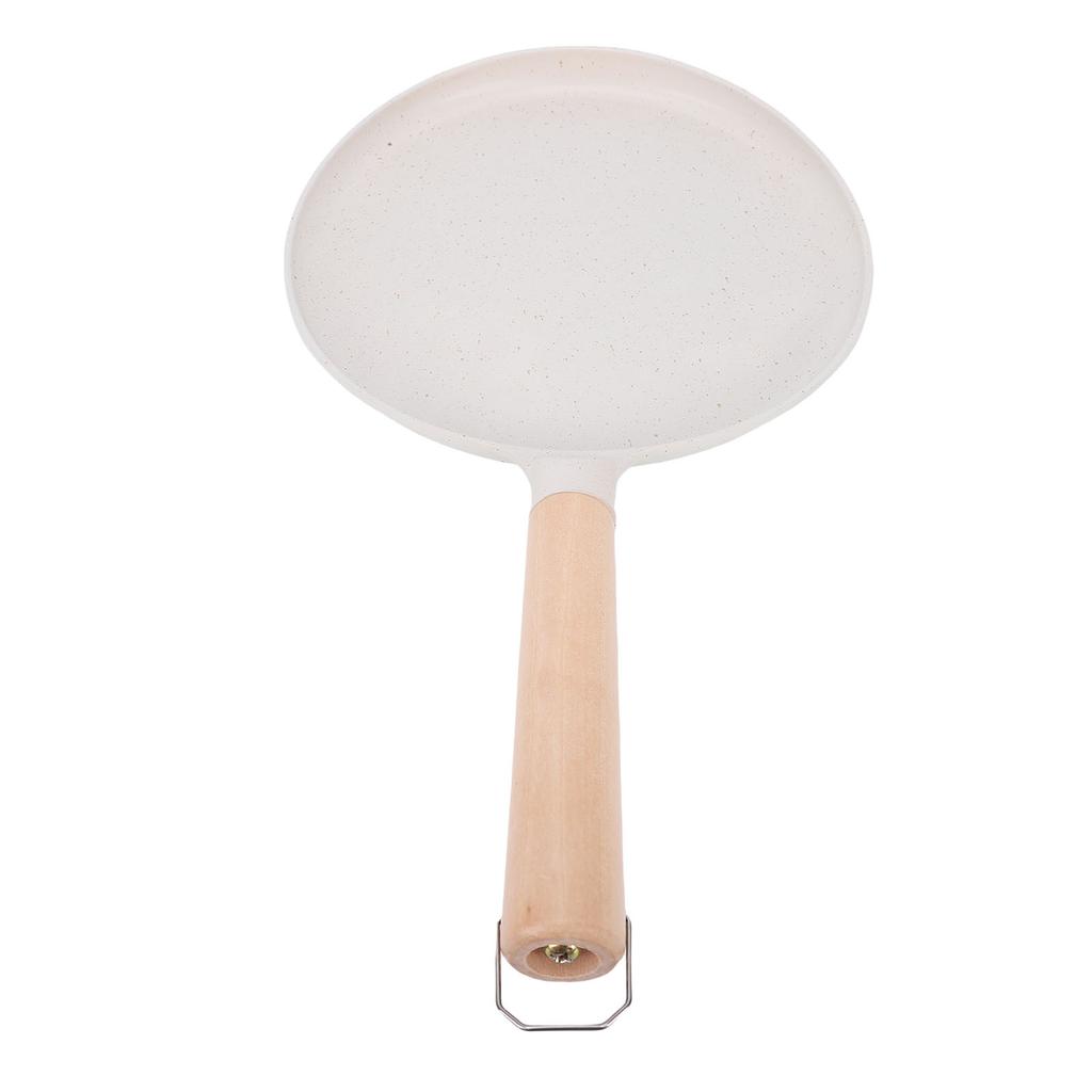 Pancake Griddle Anti Stick Coated Aluminum Alloy Flat Skillet with Wood Handle for Tortilla Roti Indian Pancake