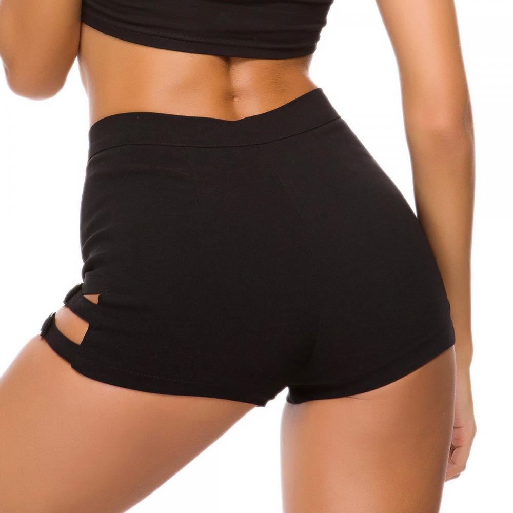 Y2k Goth Shorts Women Sexy Elasticity Shorts Hollow Out Bandage High Waist Skinny Black Shorts Summer Female