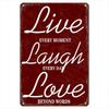 YLife Retro Metalen Blikborden Leef Elk Moment Lach Elke Dag Liefde Voorbij Woorden Vintage Bord Grappige Wanddecoratie Interieur Decoratie