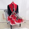 Elegant Floral Print Scarf for Women - Silky Polyester, Perfect for Beach, Sun Protection & Windproof - Fashionable Accessory