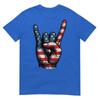 Retro Merica Rock Sign 4th Of July Vintage Usa American Flag TShirt