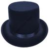 X6HE Elegant Stage Performances Tall Hat Cosplay Costume Gentleman Hat with Roll Trim Adult Carnivals Party Photography Hat