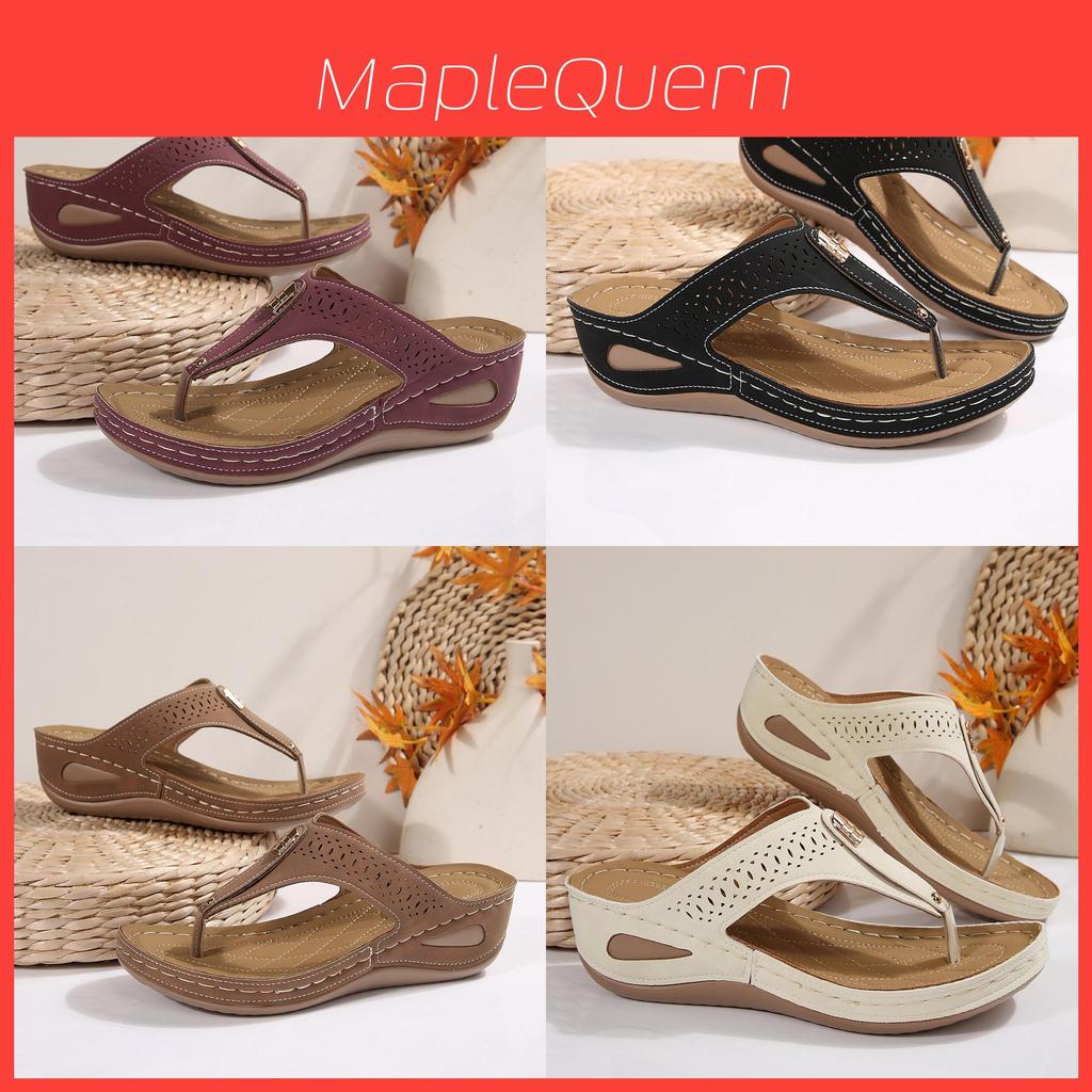 Summer Flip Flops For Women Large Size With Sole And Hollow Design For Beach And Casual Wear