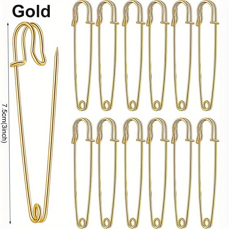 

20 шт. Английские булавки 7,5 см, большие английские булавки, прочные английские булавки для одежды, кожи, холста, одеял, поделок, юбок, килтов 20Pcs золотой