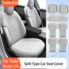 Four Seasons Universal PU Ventilated Seat Cushions For Tesla Model Y YL Juniper 2025+, Split Single Seats & Rear Back Row Set