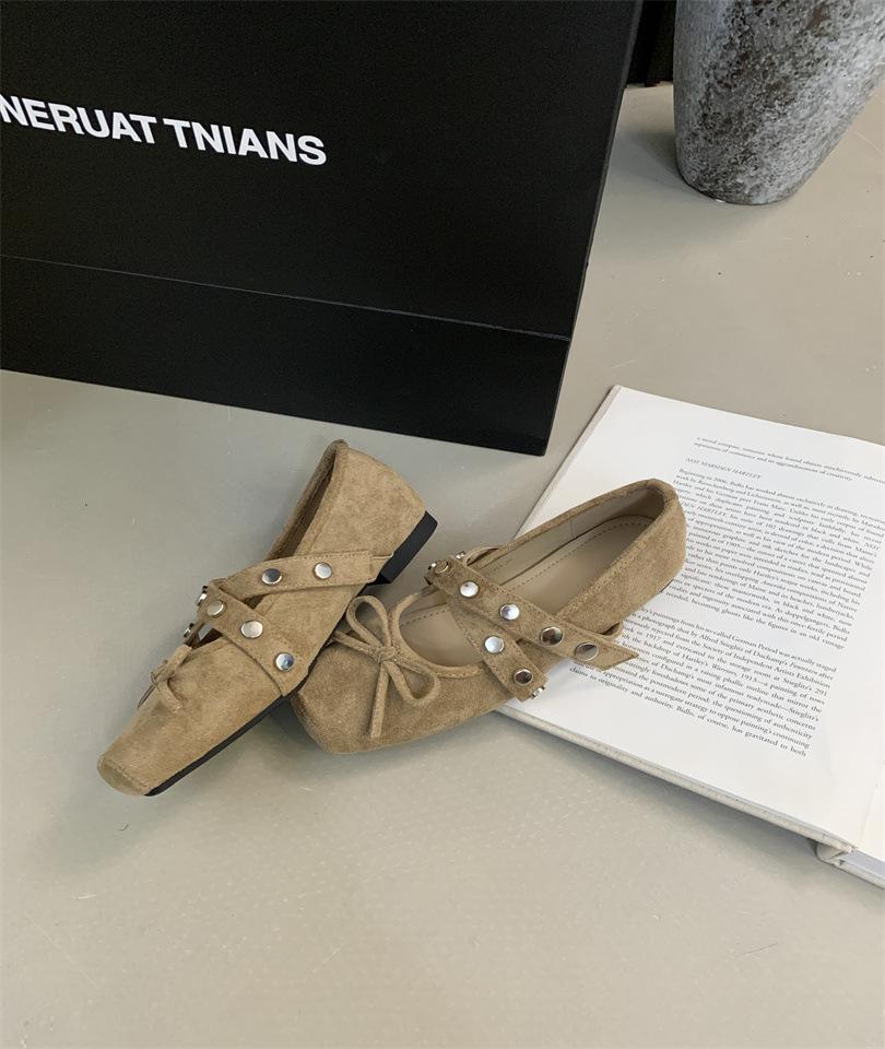 

2025 autumn new shallow mouth flat bottom Mary Jane single shoes women s shoes with gentle wind round head ballet shoes 39 хаки