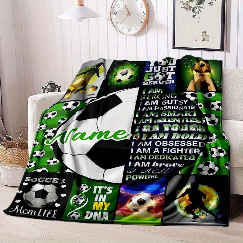 Soccer Customize Your Name Blanket Warm Comfortable And Soft Blankets Are Suitable For Home Lunch Break Blanket Office Sofa Sofa Gift To Relatives And