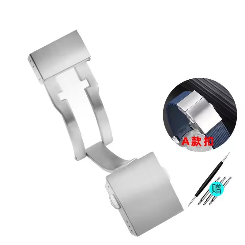 19mm Thickened 316L Stainless Steel Foding Buckle for Longines Rubbe Watchband Hydroconquest L3 Strap Foldover Butterfly Clasp