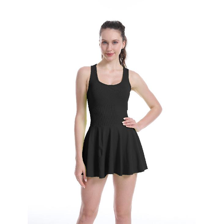 Yoga Dress With Anti Glare Base, Sports Dress With Chest Cushion, Outdoor Running And Fitness Dress For Women