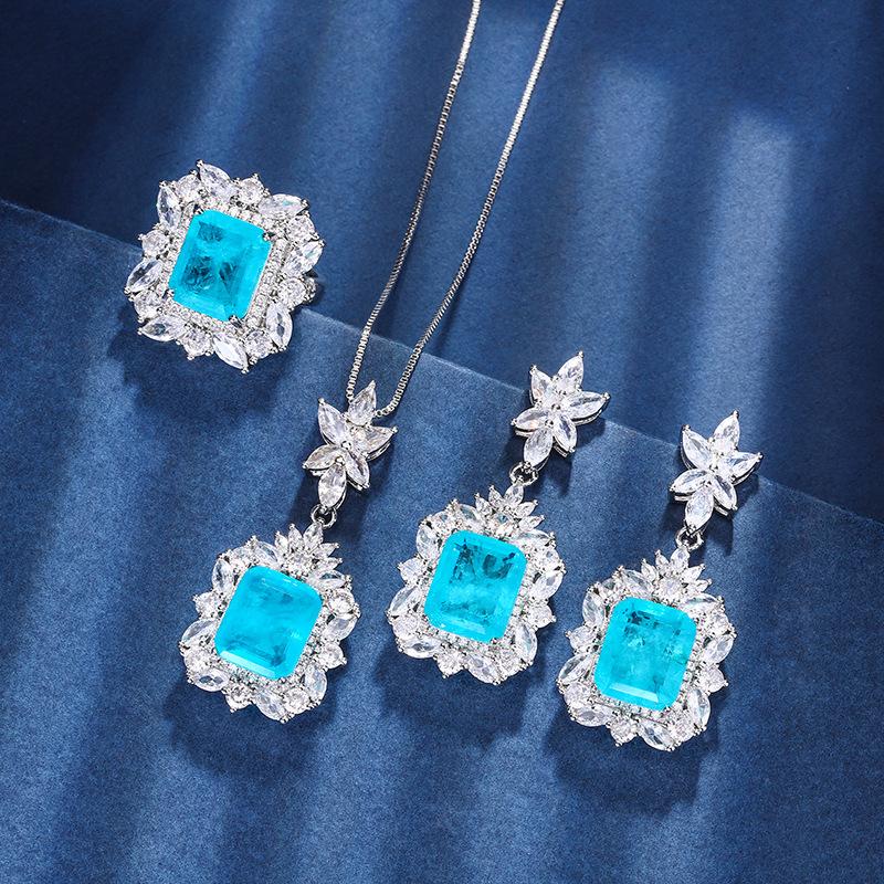 Jewelry Copper Bottom Gold-Plated Simulation Papalaiba Retro Square Suit Women 10 * 12