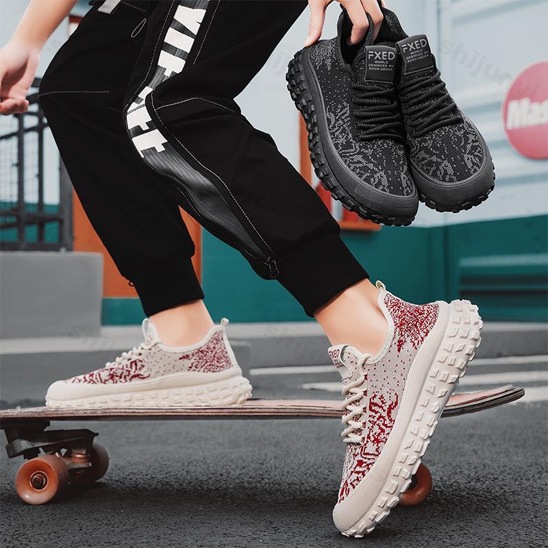 Fashion 2025 Men's Summer Breathable Mesh Shoes Versatile Thick Soled Sport Casual Shoes Korean Version Fashion Trend Fly Weave Sneakers