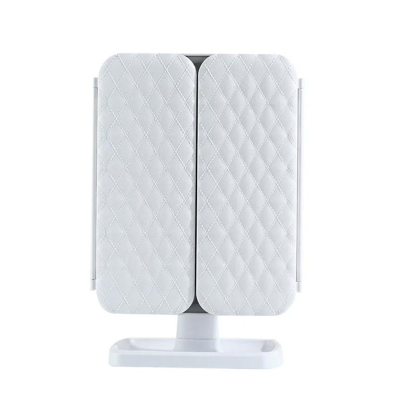 Folding LED Makeup Mirror 3 Tone Lights Portable Compact Desktop Vanity Mirror Magnifying Rotable Lighted Makeup LED Mirror