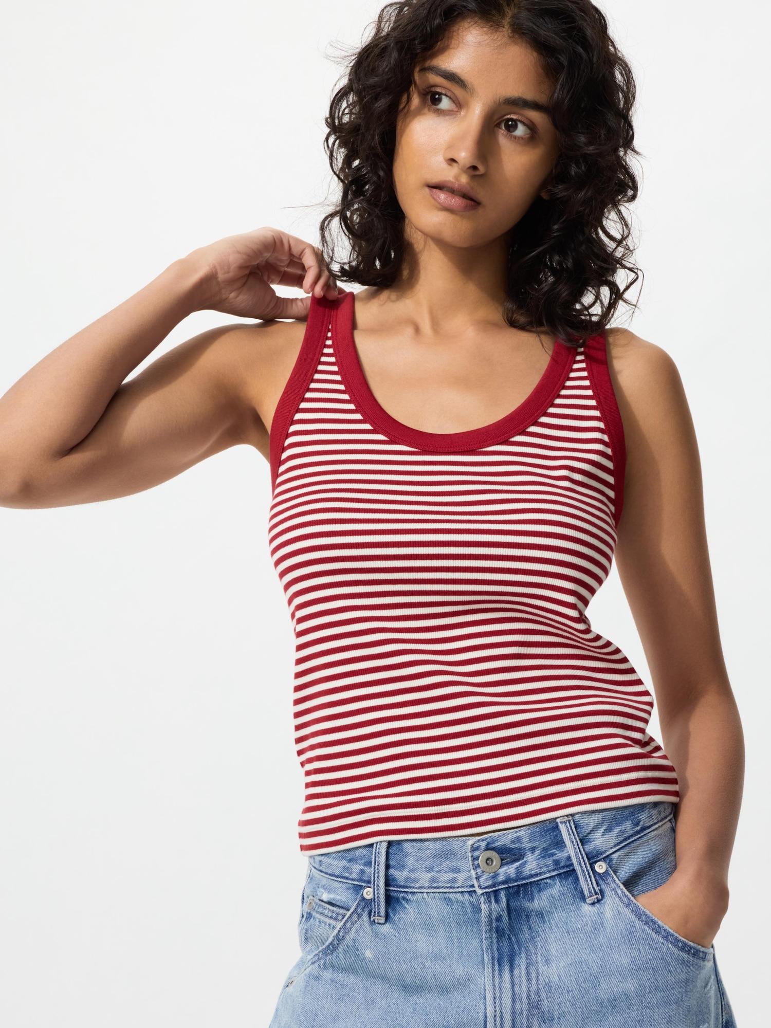 

Uniqlo Мягкий топ-майка с полосками 16 RED/WOMEN XS