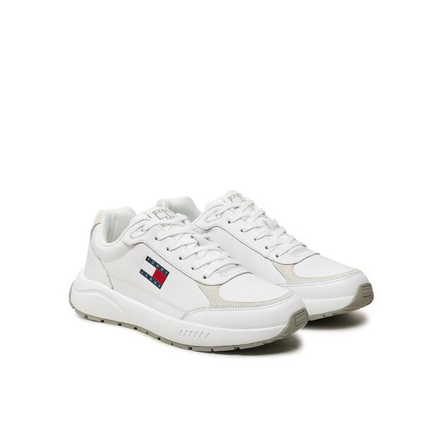 Men's Sneakers Tommy Jeans Tjm Runner Full Leather Ess Em0em01445 White
