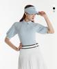DUVIK Women'S Puff Sleeve Slim Fit Y-Collar T-Shirt De2Wts122