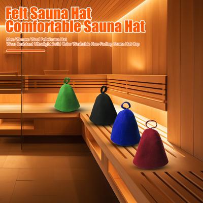 Gorro de sauna de fieltro de lana para hombre y mujer, resistente al desgaste, ultraligero, de color sólido, lavable, que no se decolora