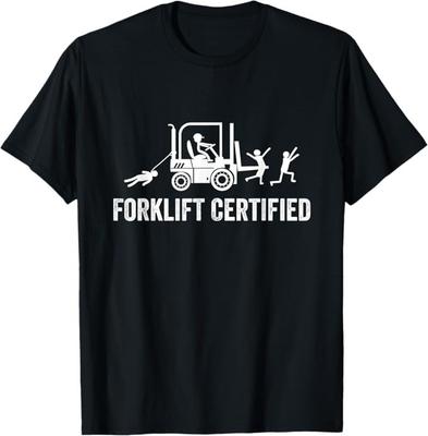Sertifikuotas šakinis krautuvas marškinėlis, Juokingas sertifikuoto šakinio krautuvo operatoriaus T-shirt