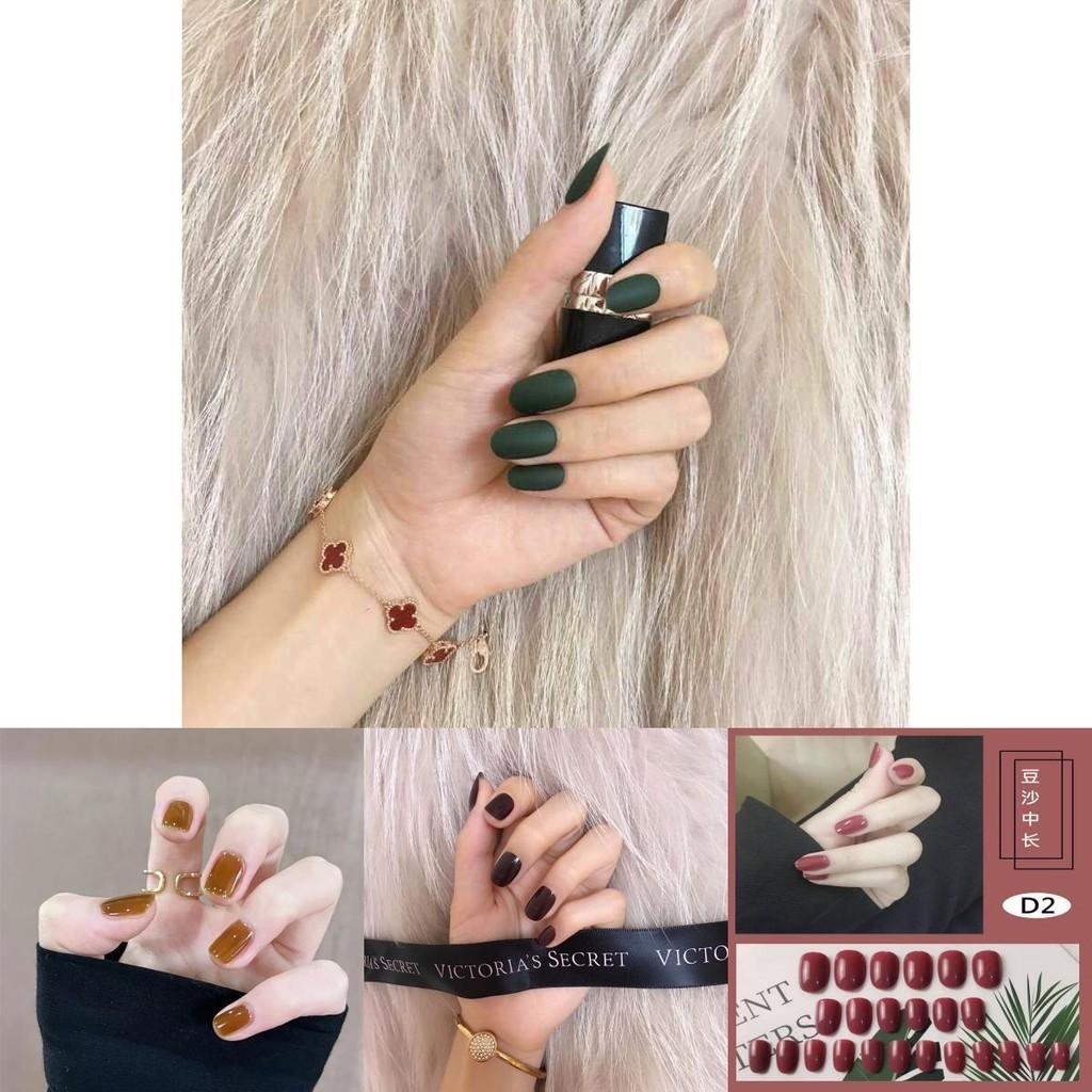 Colorful Candy Collection 24-piece Set Of Short Thin Nail Stickers In Solid Colors