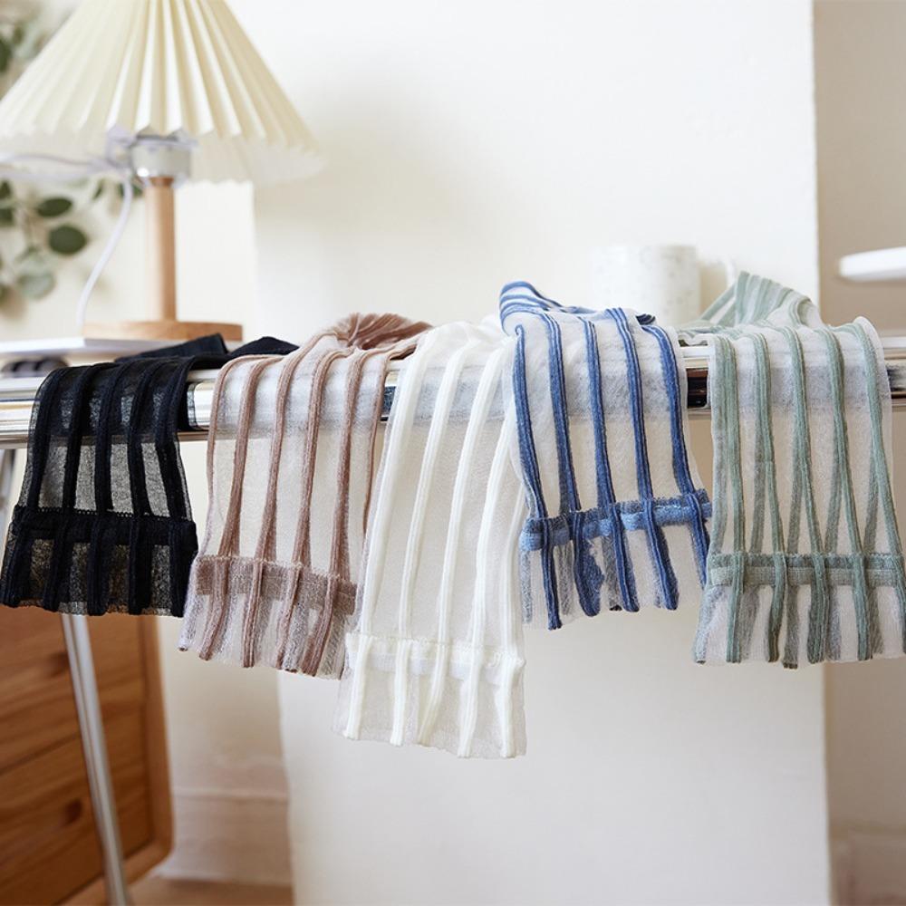 Striped Crystal Silk Socks Transparent Long Socks Fashion Summer Socks  Women