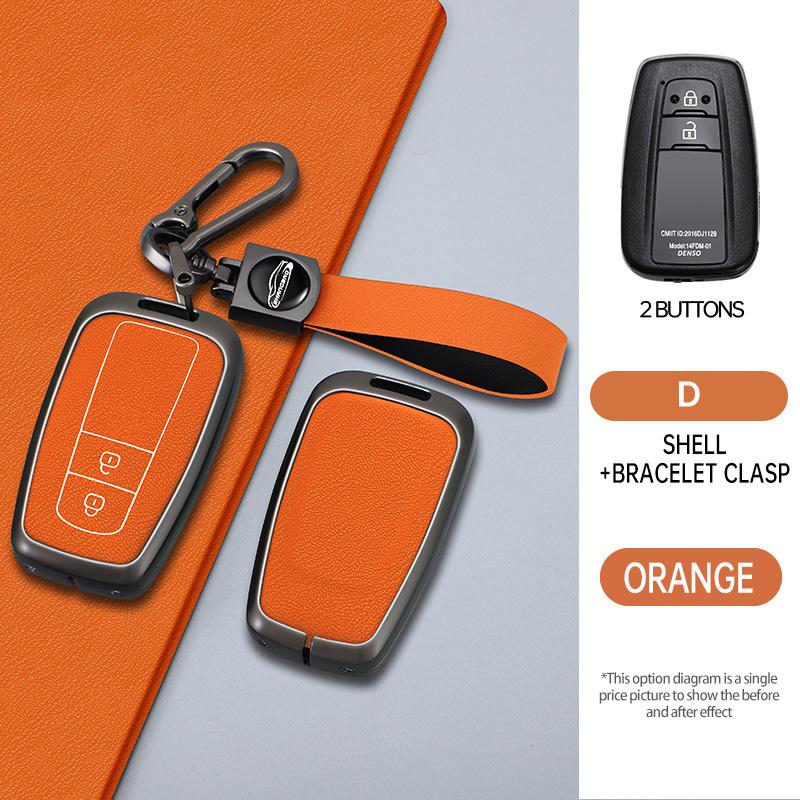 Alloy Car Key Remote Case Cover Shell Fob For Toyota Prius Camry Corolla C-HR CHR RAV4 Prado 2018 2022 Key Protector Accessories