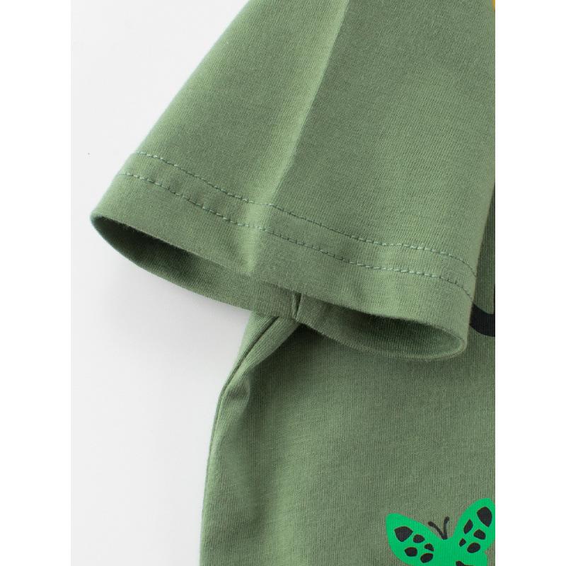 Kids' Cartoon Animal Print Summer T-Shirt - Korean Style Short Sleeve Top for 2026