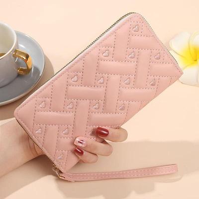 Endaycon Nuovo Portafoglio Lungo Multifunzionale da Donna con Cerniera Singola, Pochette e Porta Carte