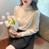 Chic Lace Blouse Women's Autumn and Winter Fashionable and Age-Reducing Shirt with Lace Patchwork, Elegant and Versatile