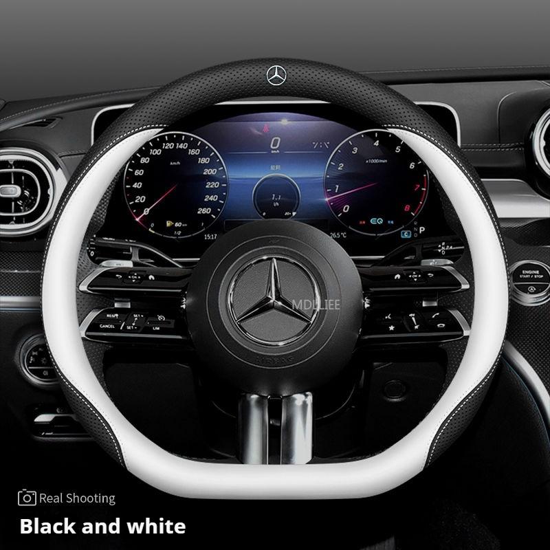 38CM Car Steering Wheel Leather Cover Auto Interior Accessories For Mercedes Benz AMG GLE GLS CLA CLE GLC CLS GLA W223 W213 W206