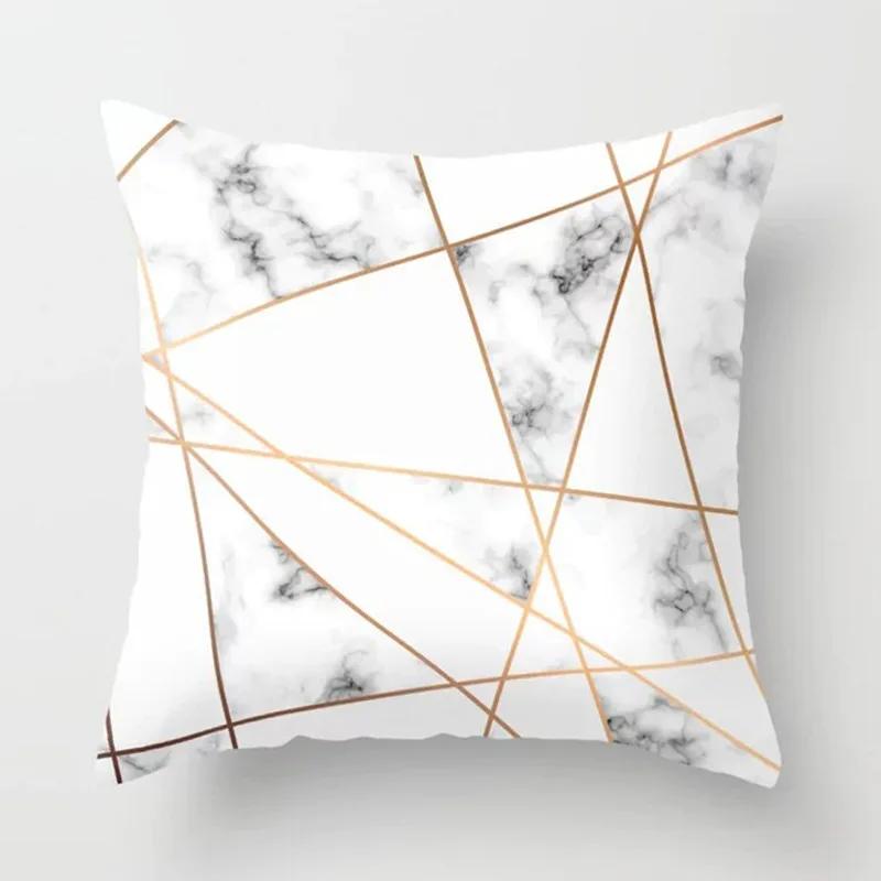 Brief Marble Geometric Sofa Decorative Pillowcase Polyester 45*45 Pillow Case Throw Pillow Home Decor Cushion Cover