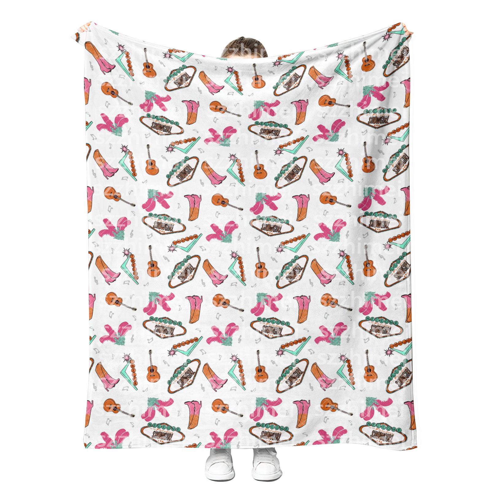 

1pc Showgirl Life Inspired Print Throw Blanket, Super Soft & Cozy for Bed Sofa or Travel, Fuzzy Plush Design 30x40in