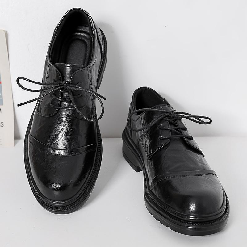 Fashion British Style Men's Brogue Shoes Simple Commuting Work Shoes Casual Fashionable Men's Business Shoes Wear-resistant Soles
