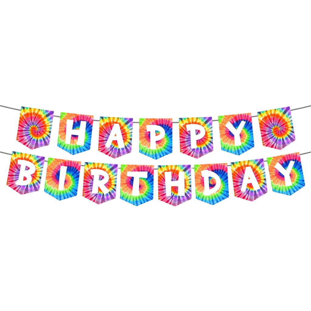 Hippie Retro 60s Theme Birthday Party Decoration Flag Bunting