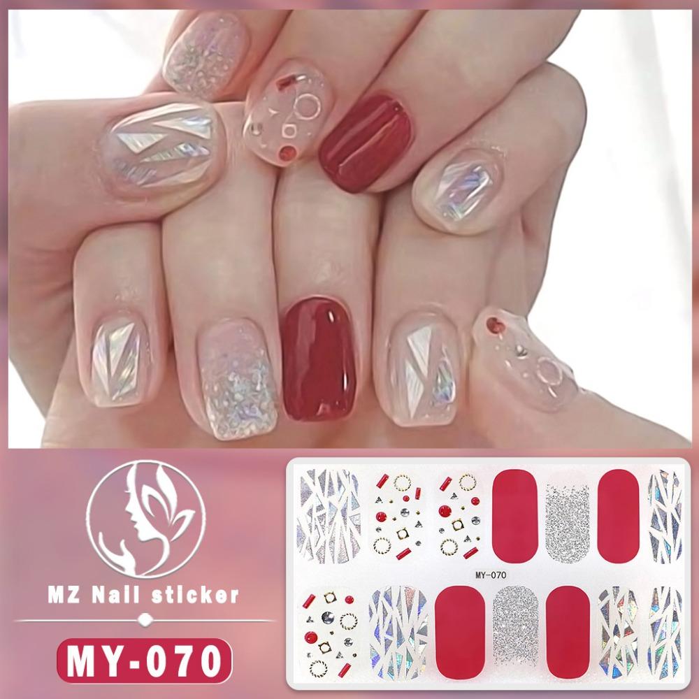 New Year's New Three-dimensional Waterproof No-bake Gel Nail Polish Film Full Sticker Ins Wind Nail Film Paper Nail Film
