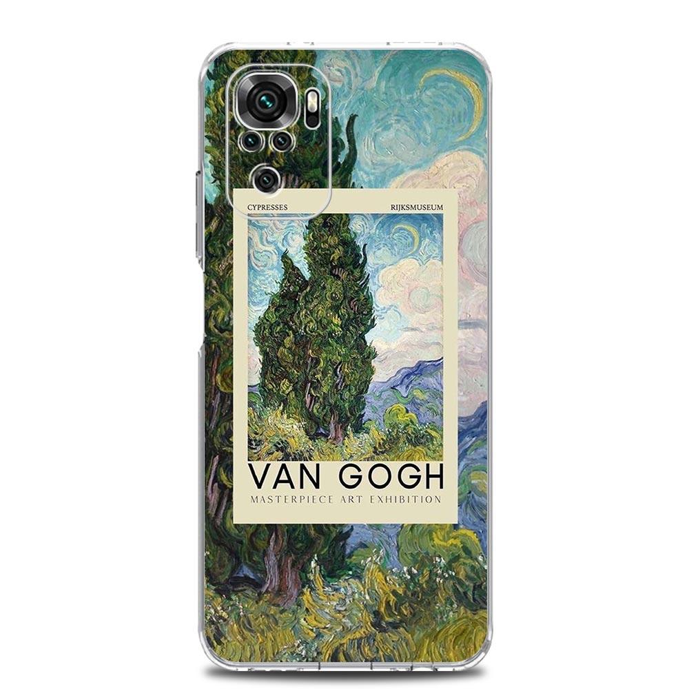 

Чехол для телефона Xiaomi Redmi Note 13 12 5G 9S 9 8 10 11 Pro Plus 4G 9T 13C 12C10C 9C 9A 7 прозрачный чехол Звездное небо Ван Гог арт Redmi Note 13 5G