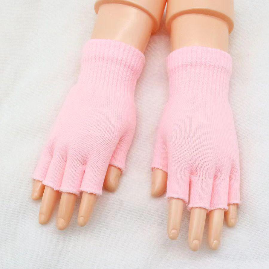 Unisex Cienkie Dzianinowe Rękawiczki Półpalczaste do Zimowej Jazdy na Rowerze, Pisania i Pracy