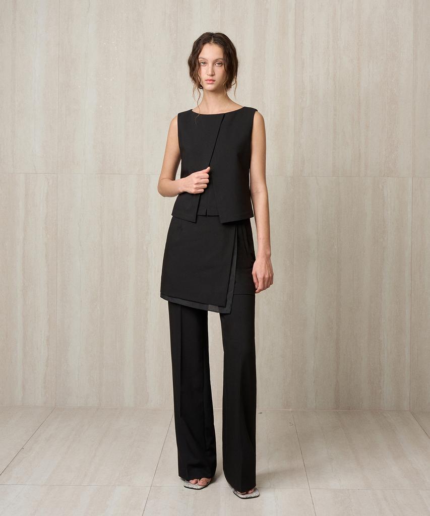 RE RHEE Sleeveless Layered Vest