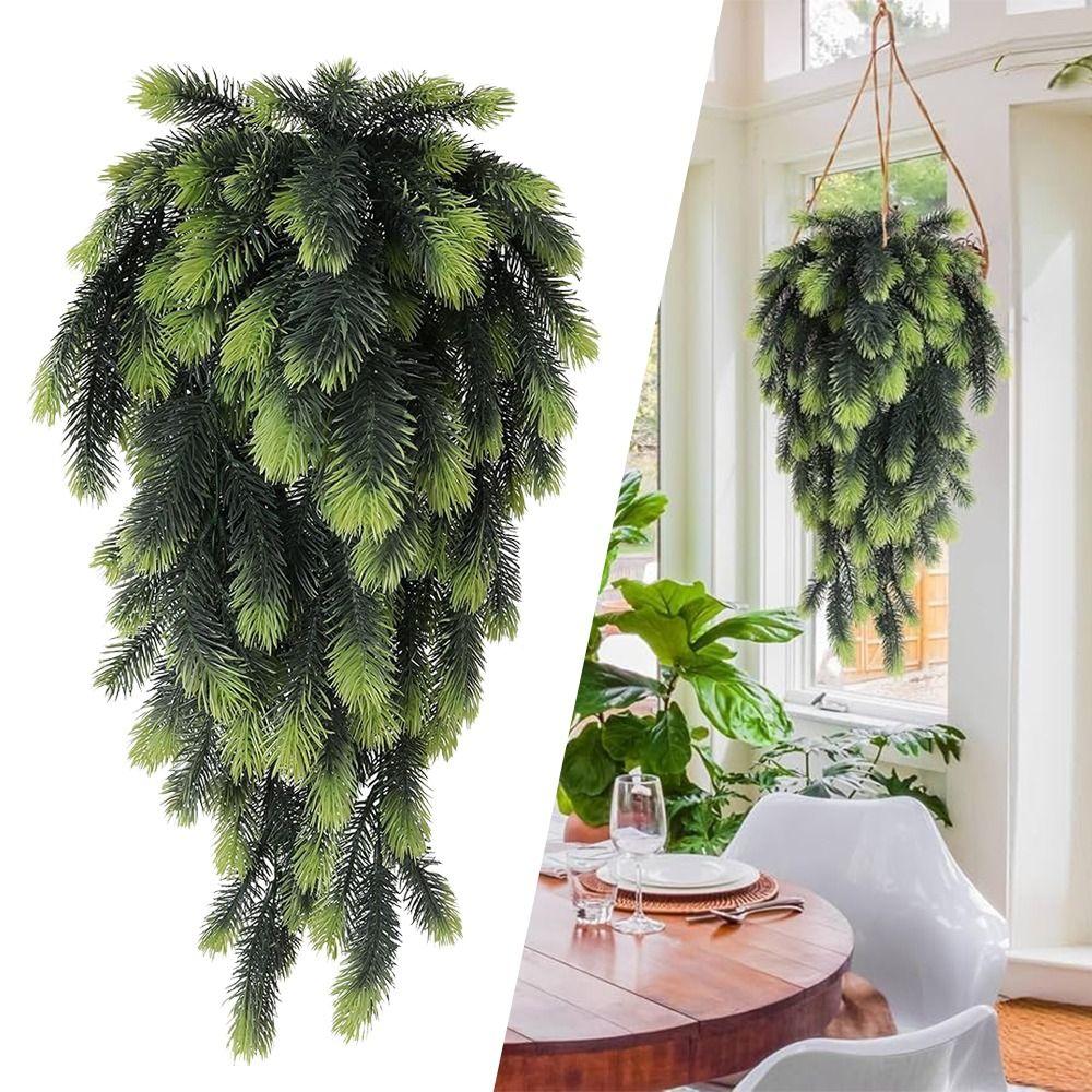 Wall Hanging Christmas Pine Needle 30 Inch Fake Vine Plants Artificial Pine Branches  Outdoors