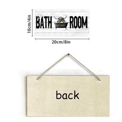 1pc Humorous and Funny Bathroom Sign,Sunflower Highland Cow Bathing In Bathtub, Wooden Hanging Plaque Decoration,  3.94in×7.87in
