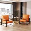Compact Leather Wrought Iron Chair with Backrest for Home or Office