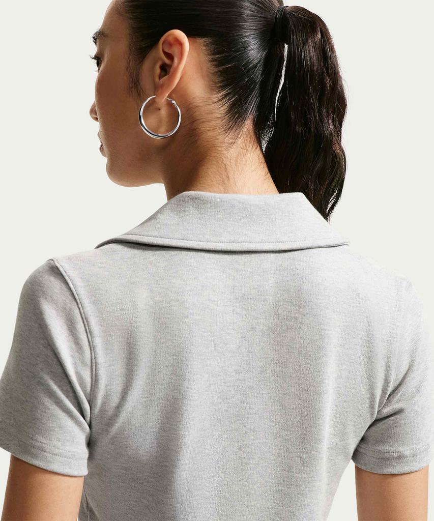 NIKE Sportswear Tight Crop Polo W - Wolf Grey:Heather:White / Io2730-012