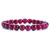 8mm Tiger Eye Crystal & Agate Beaded Bracelet - Handmade Elastic String