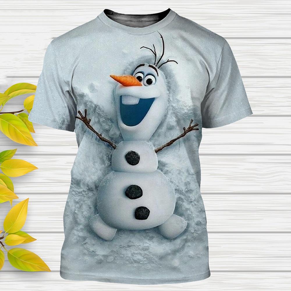 

Funny Man T-Shirts Cartoon Anime Olaf 3D Print Streetwear Men Fashion T Shirt Tees Tops L