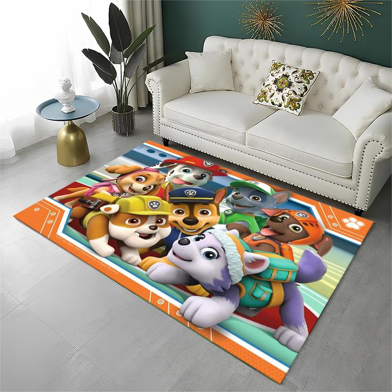 Cartoon P-Patrol Cute Dog Carpet Rug for Playroom Bedroom Living Room Sofa Home Decor,kid Game Area Rug Non-slip Floor Mat