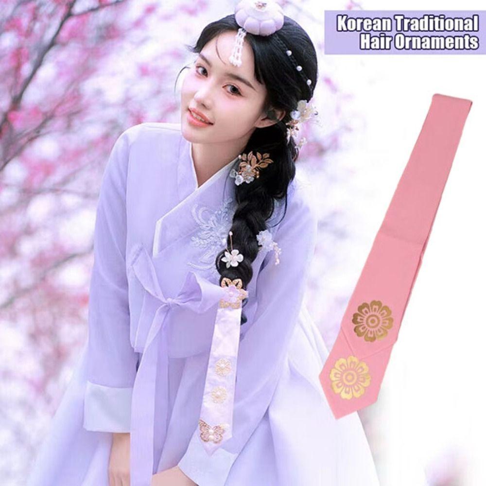 Ribbon Korean Headband Traditional Stage Dance Costume Fashion Korean Hanbok Hairband  Hanfu