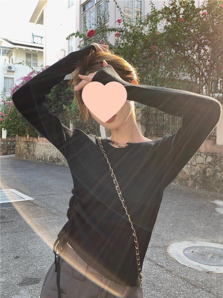 Women's Irregular Apricot Pullover Sweater - New Autumn Design, Long Sleeve Knitted Top