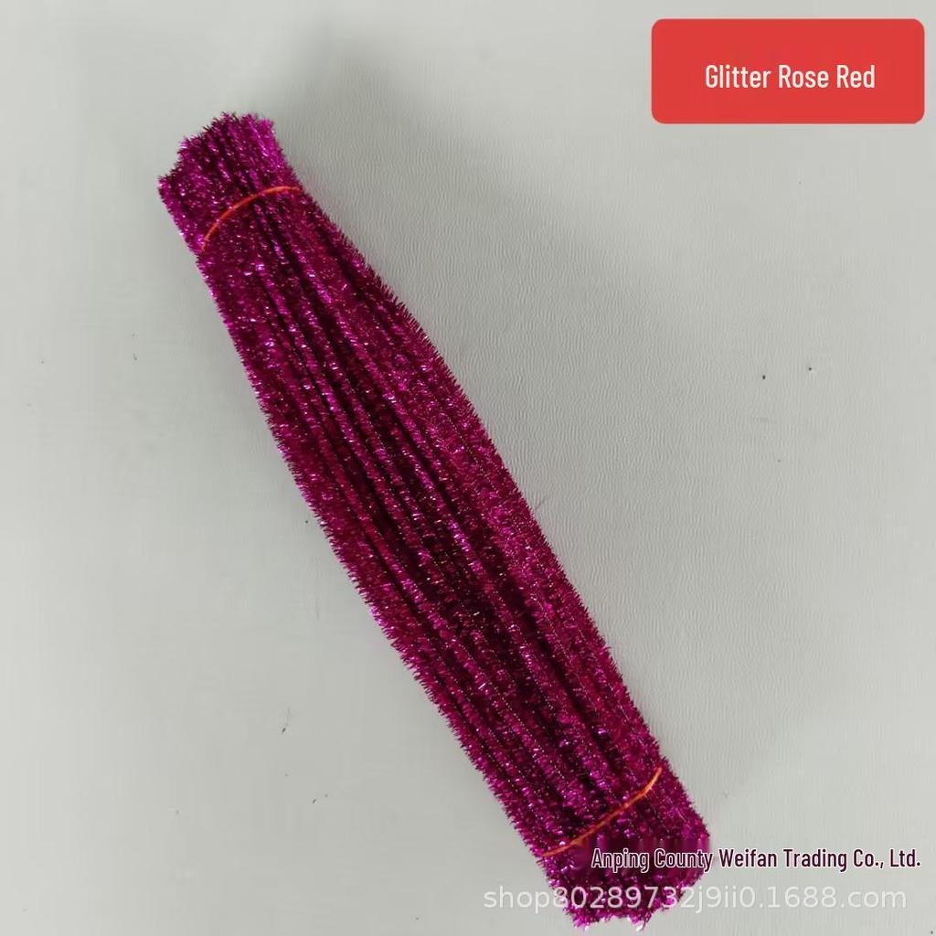 30CM Glitter Chenillepiprensare för DIY-hantverk - 100-pack