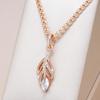 Zircon Leaf Women's Necklace Golden Pendant Shiny Fashion Jewelry Personality Party Accessories