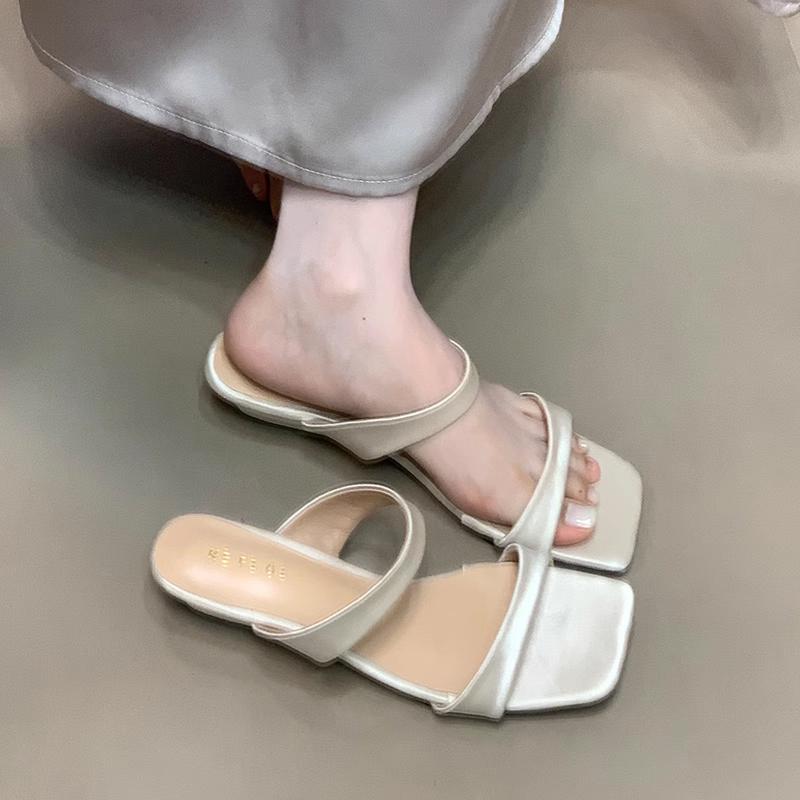 Women's 2026 Platform Open-Toe Summer Sandals – New Style Fashion Square-Toe Single Strap Commuting Slippers