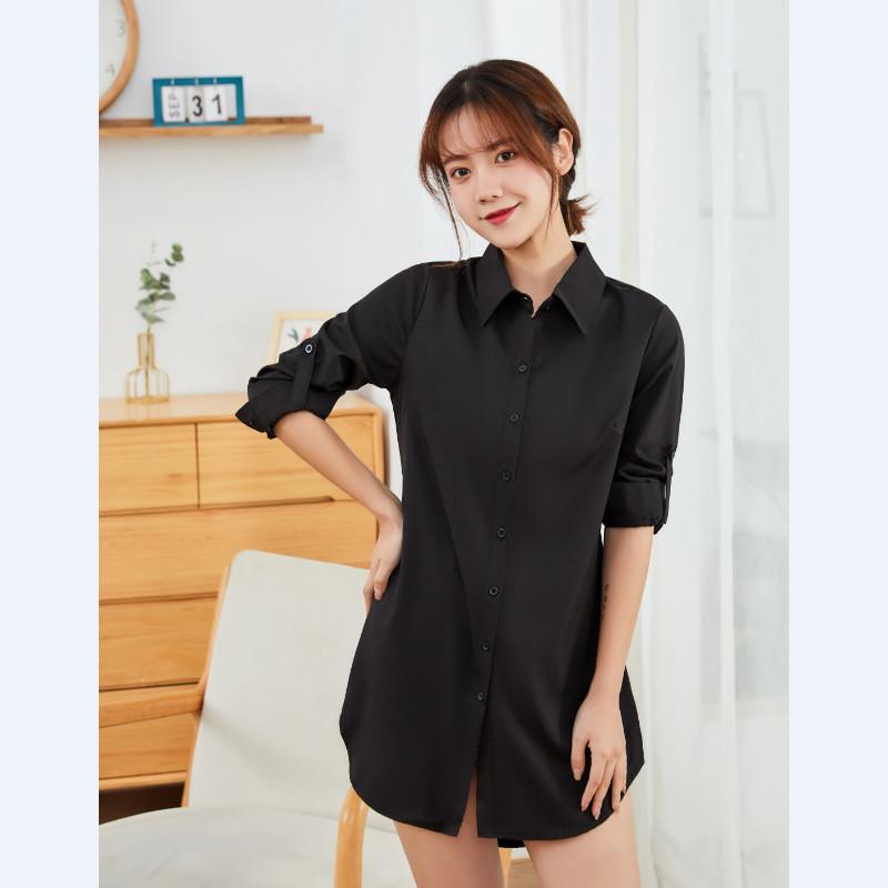 Streetwear Shirt For Women With Spliced Polyester Cotton Fabric Spring Casual Style